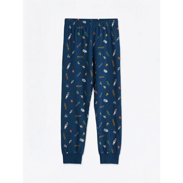 LCW Kids Lacivert Baskılı Erkek Çocuk Pijama Takım