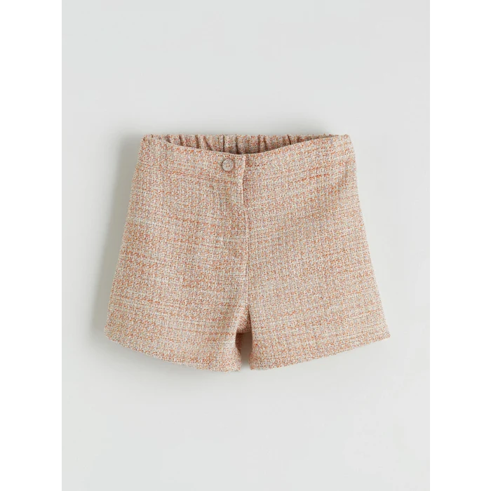 LCW Kids Turuncu Beli Lastikli Kız Çocuk Şort ve Külotlu Çorap