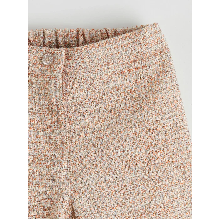 LCW Kids Turuncu Beli Lastikli Kız Çocuk Şort ve Külotlu Çorap