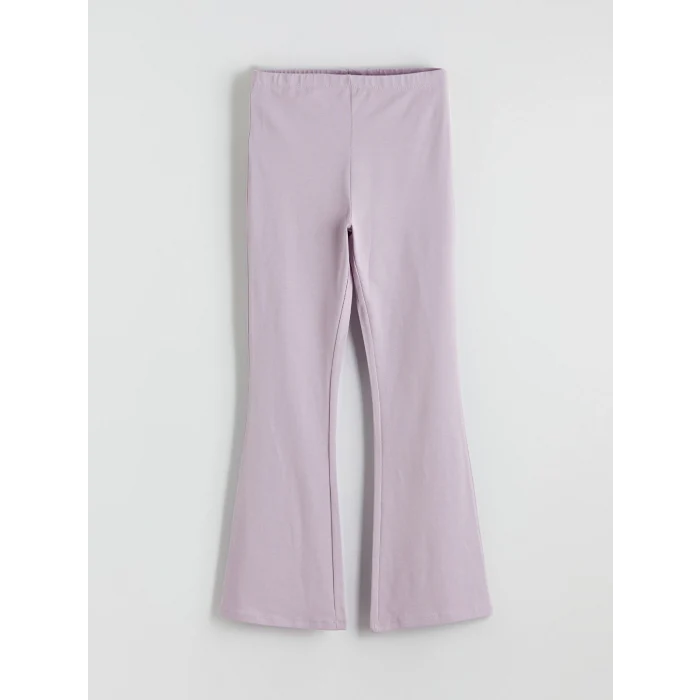 LCW Kids Lila Beli Lastikli Kız Çocuk İspanyol Paça Tayt