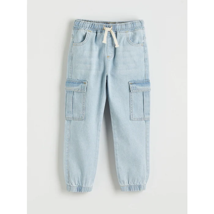 LCW Kids İndigo Beli Lastikli Erkek Çocuk Jogger Jean Pantolon