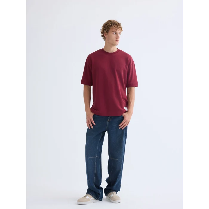 XSIDE Bordo Bisiklet Yaka Erkek Tişört