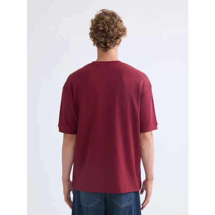 XSIDE Bordo Bisiklet Yaka Erkek Tişört