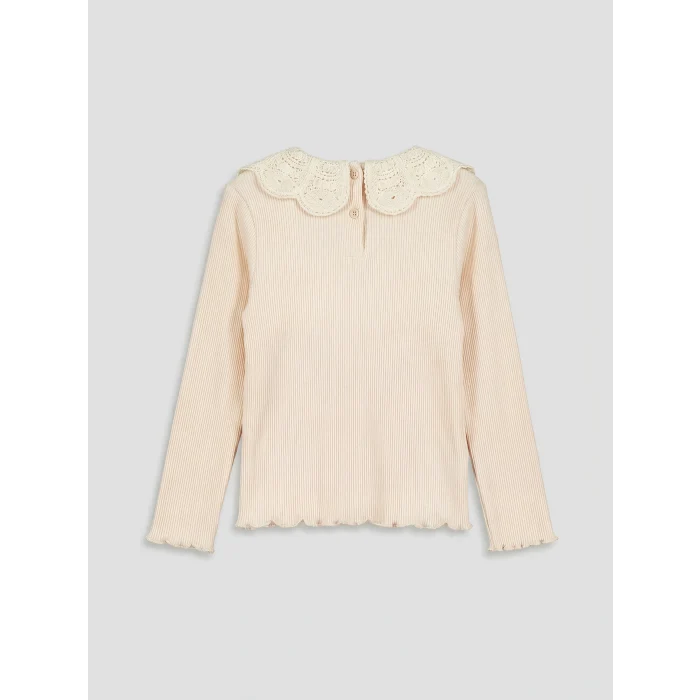 LCW Kids Bej Bebe Yaka Kız Çocuk Bluz Şort ve Külotlu Çorap