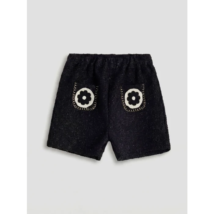 LCW Kids Bej Bebe Yaka Kız Çocuk Bluz Şort ve Külotlu Çorap