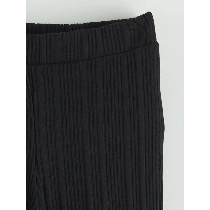 LCW Kids Siyah Fitilli İspanyol Paça Kız Çocuk Tayt