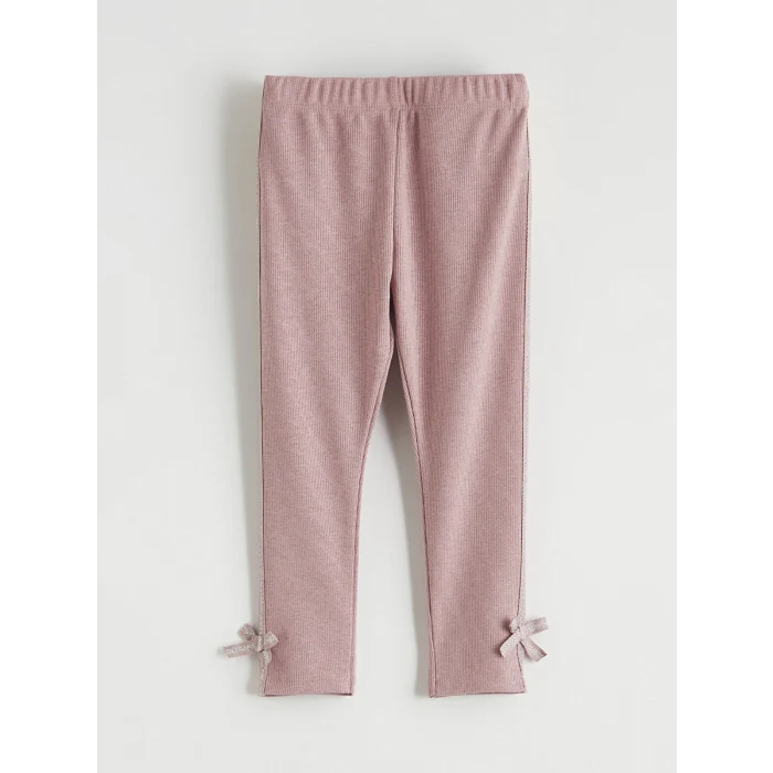 LCW Kids Pembe Simli Fiyonk Detaylı Kız Çocuk Fitilli Tayt 2li