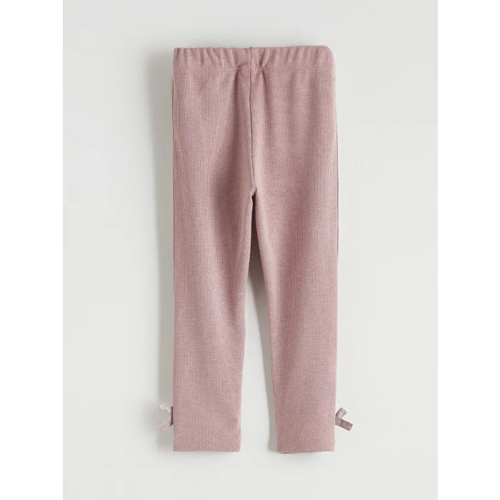 LCW Kids Pembe Simli Fiyonk Detaylı Kız Çocuk Fitilli Tayt 2li