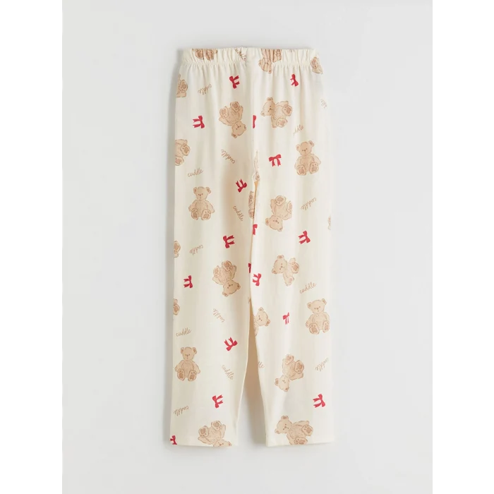 LCW Kids Pembe Gömlek Yaka Kız Çocuk Pijama Takımı