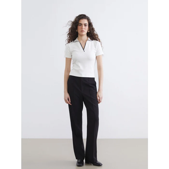 LCW Vision Ekru Polo Yaka Kadın Tişört