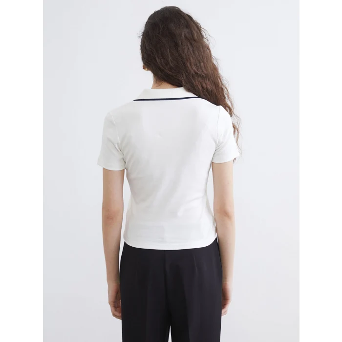 LCW Vision Ekru Polo Yaka Kadın Tişört