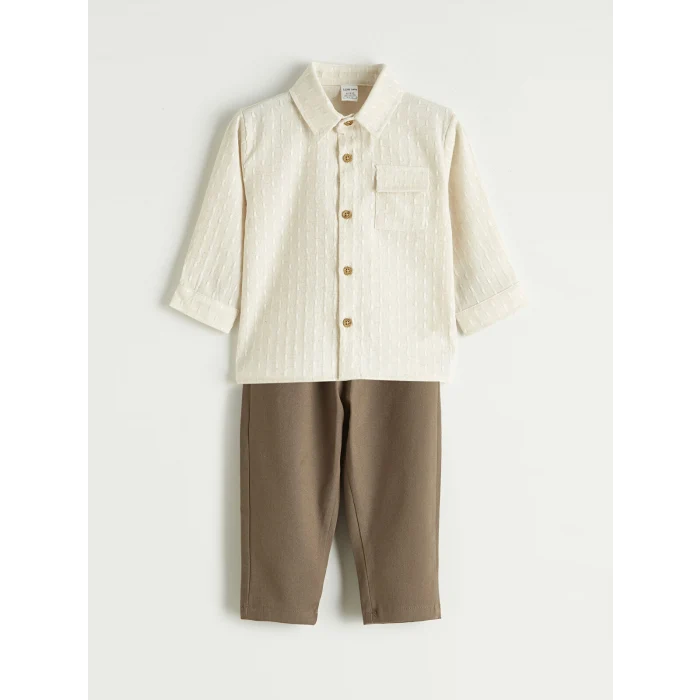 LCW baby Ekru Armürlü Erkek Bebek Takım