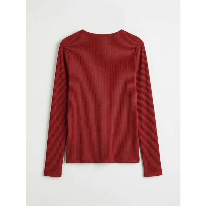 LCW Kids Bordo Fiyonk Detaylı Kız Çocuk Tişört