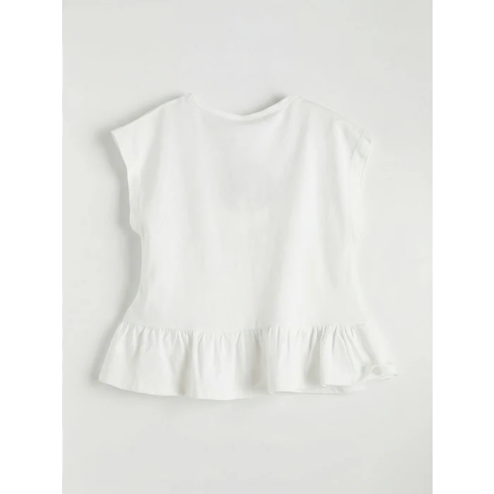 LCW Kids Ekru Bisiklet Yaka Kız Çocuk Bluz ve Pantolon