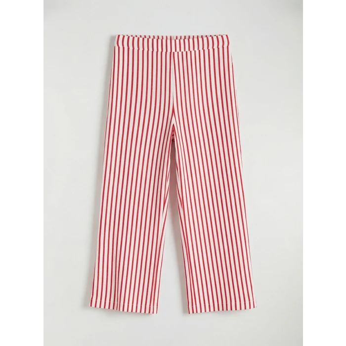 LCW Kids Ekru Bisiklet Yaka Kız Çocuk Bluz ve Pantolon