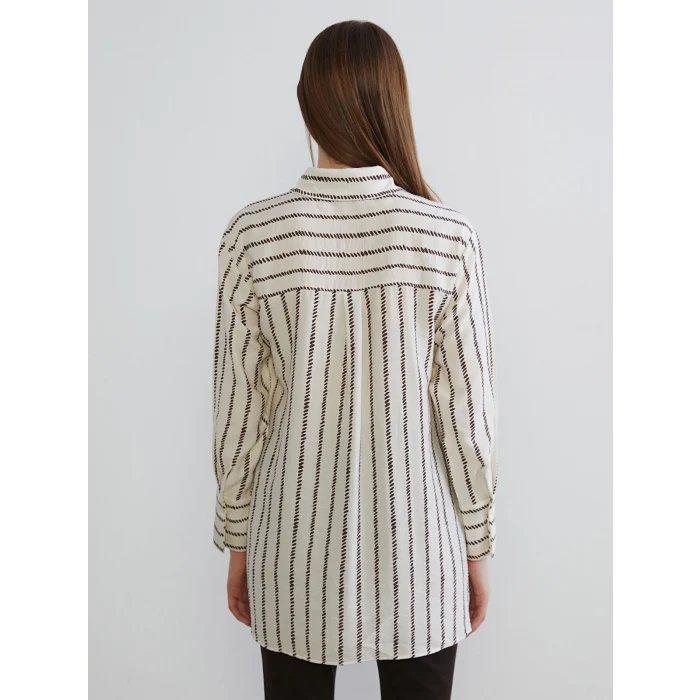 LCW Modest Kahverengi Desenli Kadın Gömlek Tunik