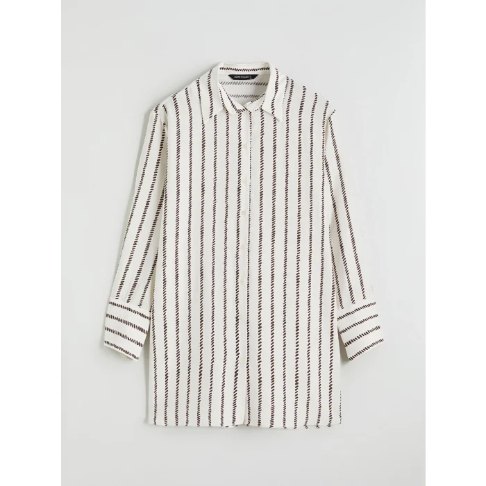 LCW Modest Kahverengi Desenli Kadın Gömlek Tunik