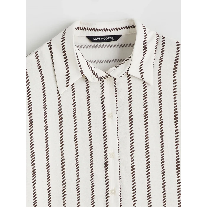 LCW Modest Kahverengi Desenli Kadın Gömlek Tunik