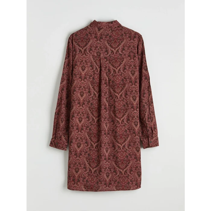 LCW Grace Bordo Desenli Kadın Gömlek Tunik