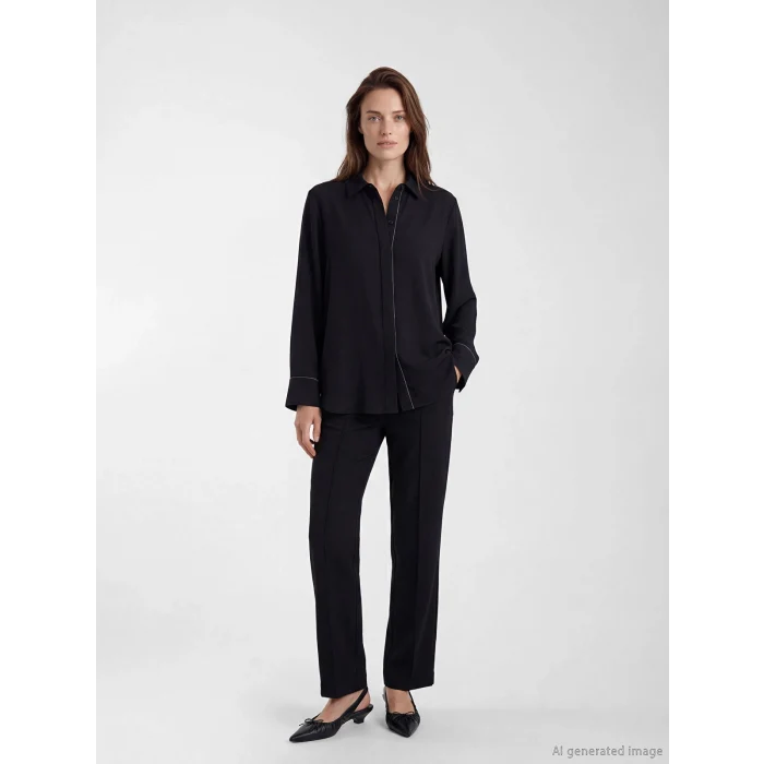 LCW Grace Siyah Regular Fit Kadın Gömlek