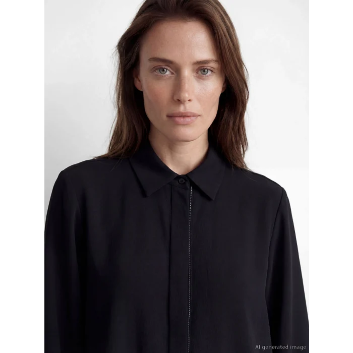 LCW Grace Siyah Regular Fit Kadın Gömlek