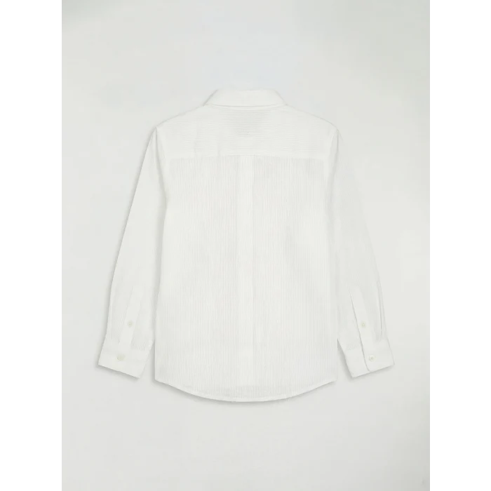 LCW Kids Beyaz Çizgili Erkek Çocuk Gömlek