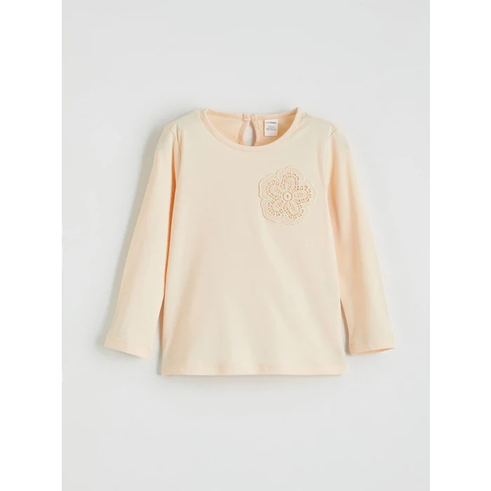 LCW Kids Bej Çiçekli Kız Çocuk Penye Bluz ve Tayt