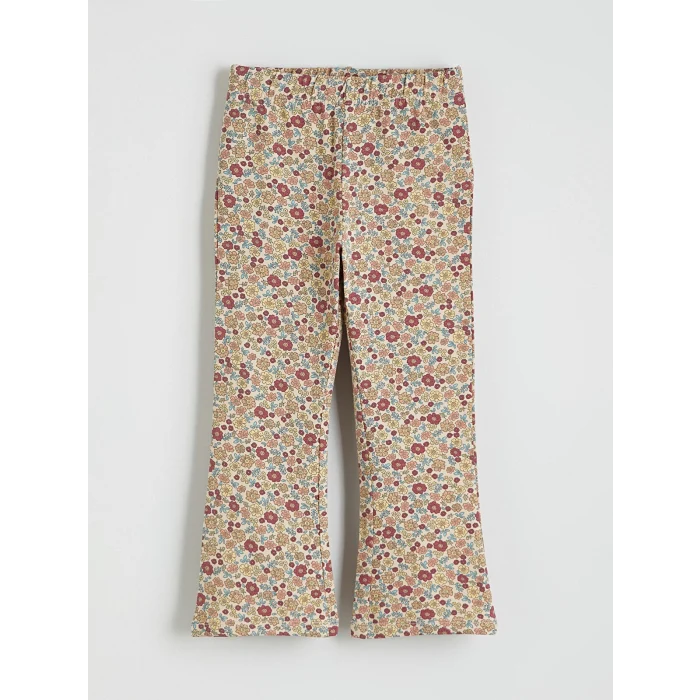 LCW Kids Bej Çiçekli Kız Çocuk Penye Bluz ve Tayt