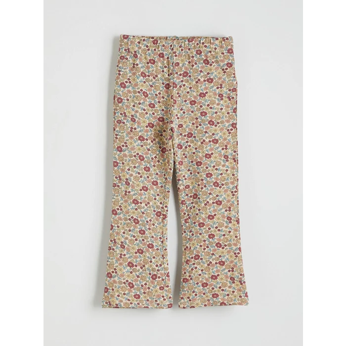 LCW Kids Bej Çiçekli Kız Çocuk Penye Bluz ve Tayt