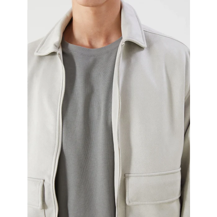 XSIDE Gri Rahat Kalıp Gömlek Yaka Süet Erkek Mont