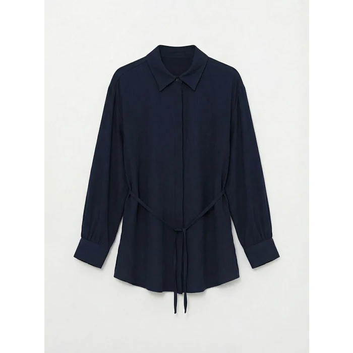 LCW Modest Lacivert Dokulu Kadın Gömlek Tunik