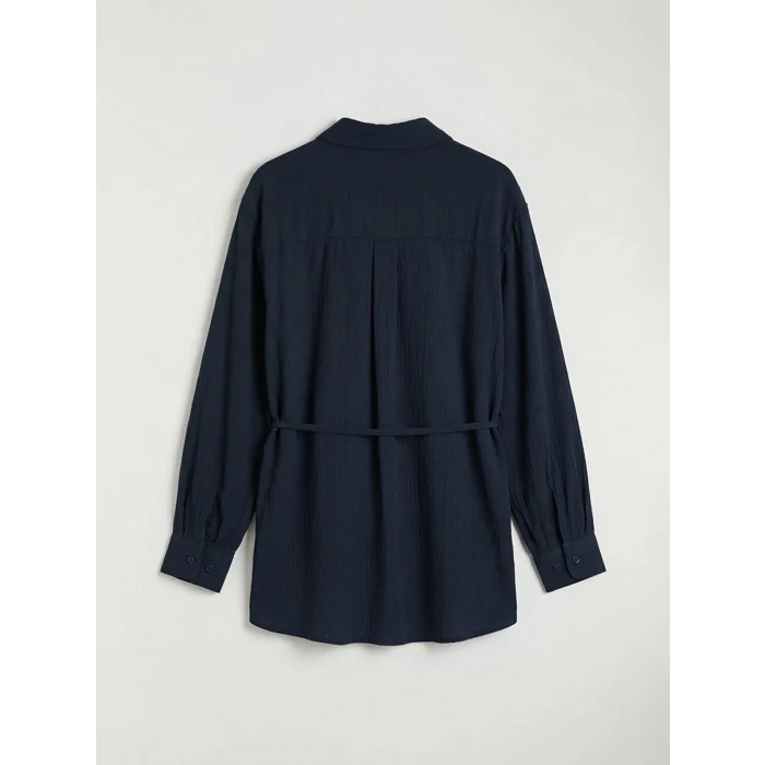 LCW Modest Lacivert Dokulu Kadın Gömlek Tunik