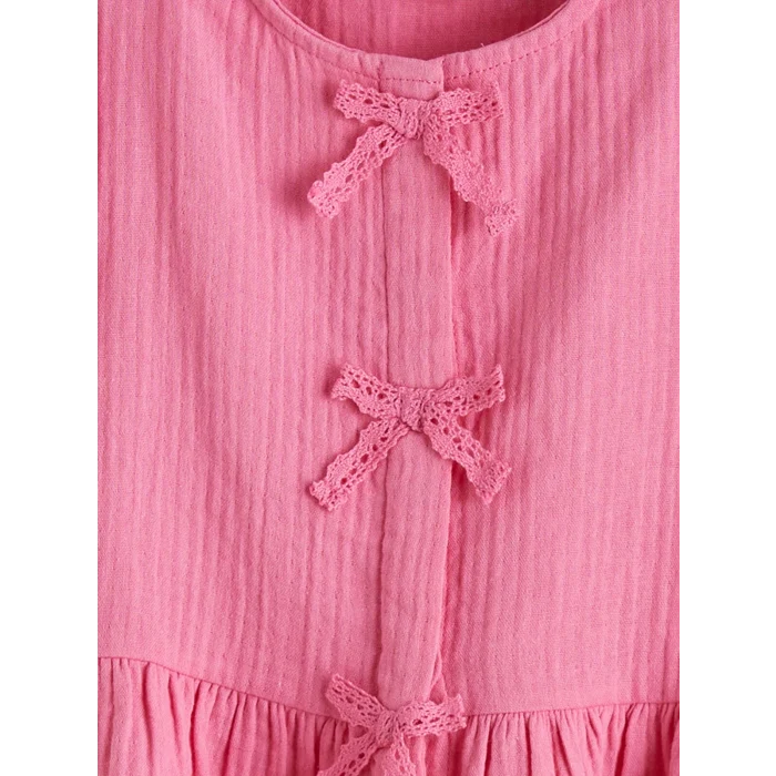 LCW Kids Pembe Fiyonk Detaylı Kız Çocuk Bluz ve Pantolon