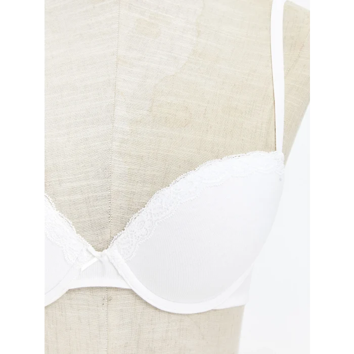 LCW DREAM Beyaz Balenli Dolgusuz Düz Tişört Sütyen 2li