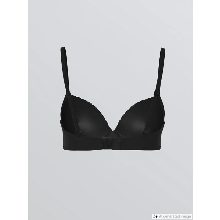 LCW DREAM Siyah Balenli Dolgusuz Düz Tişört Sütyen 2li