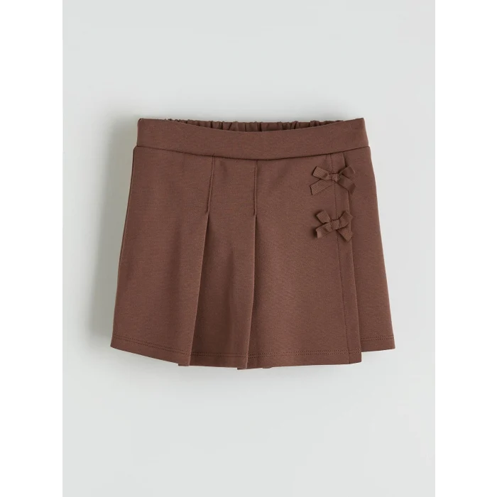 LCW Kids Kahverengi Kız Çocuk Şort Etek ve Külotlu Çorap