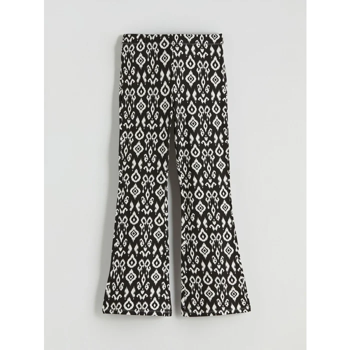 LCW Kids Siyah Beli Lastikli İspanyol Paça Kız Çocuk Tayt