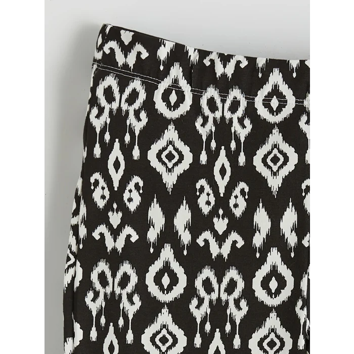 LCW Kids Siyah Beli Lastikli İspanyol Paça Kız Çocuk Tayt