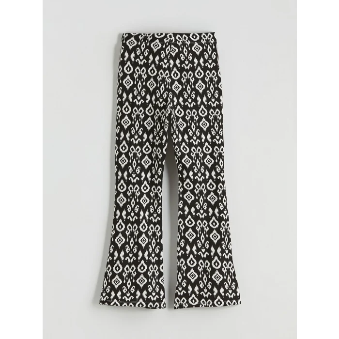 LCW Kids Siyah Beli Lastikli İspanyol Paça Kız Çocuk Tayt