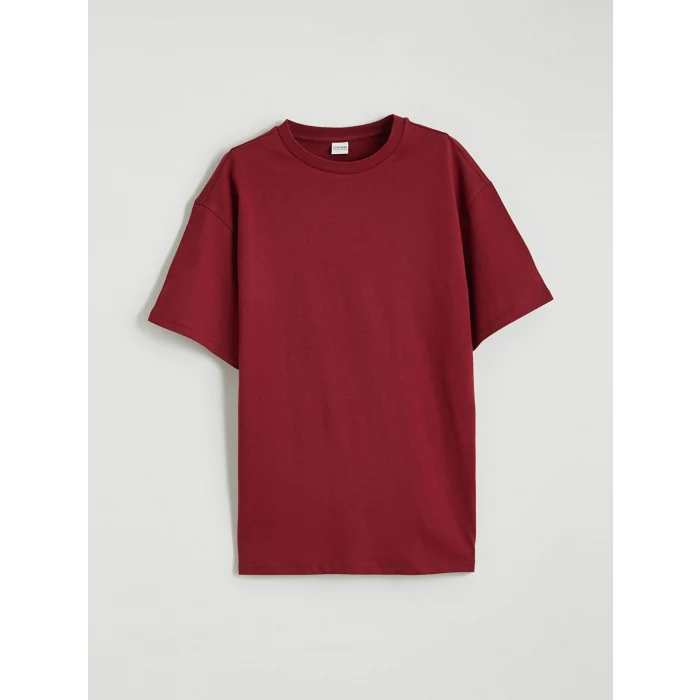 LCW Kids Bordo Bisiklet Yaka Basic Kız Çocuk Tişört