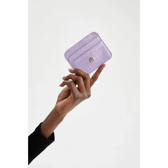 Defacto W2526AZPR46 Mor Kadın Suni Deri Croco Kartlık