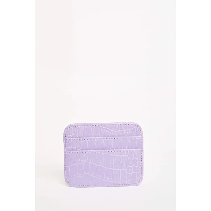 Defacto W2526AZPR46 Mor Kadın Suni Deri Croco Kartlık