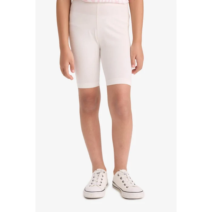 Defacto B5591A8ER105 Ekru Kısa Boy Tayt Kız Çocuk