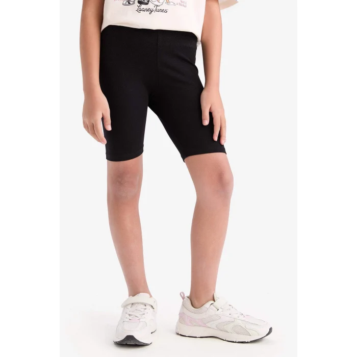 Defacto B5591A8BK81 Siyah Kısa Boy Tayt Kız Çocuk