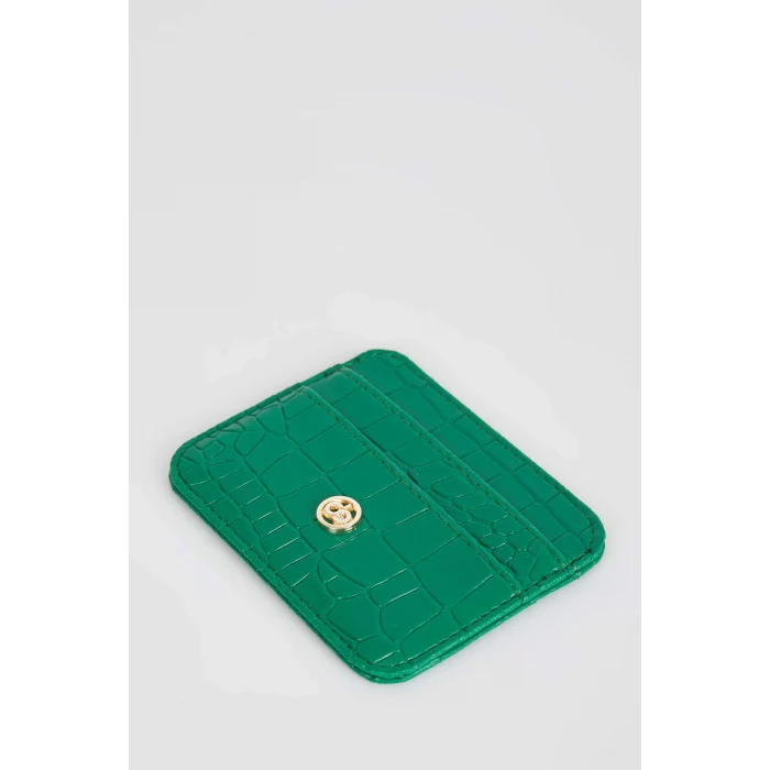 Defacto W2526AZGN1 Yeşil Kadın Suni Deri Croco Kartlık