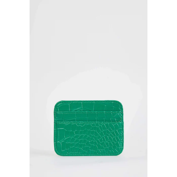 Defacto W2526AZGN1 Yeşil Kadın Suni Deri Croco Kartlık