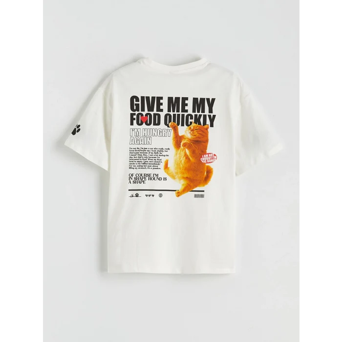 LCW Kids Ekru Baskılı Kız Çocuk Tişört