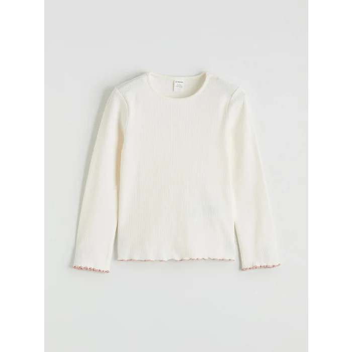 LCW Kids Ekru Nakışlı Kız Çocuk Salopet ve Tişört Takımı