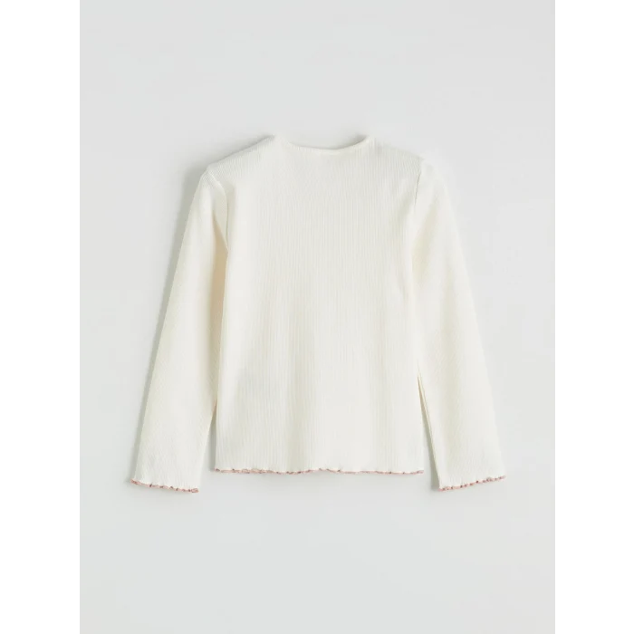 LCW Kids Ekru Nakışlı Kız Çocuk Salopet ve Tişört Takımı