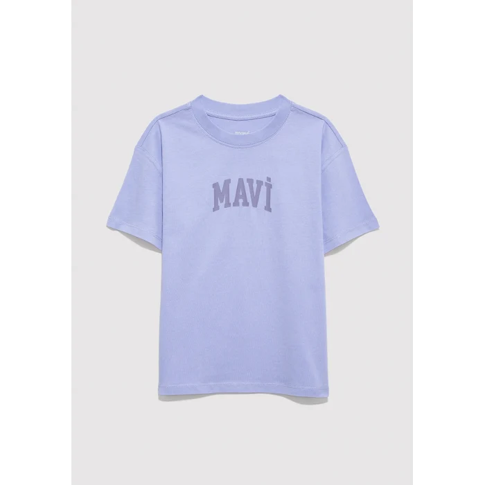 Mavi 7610467-70545 Mavi Baskılı Mor Tişört